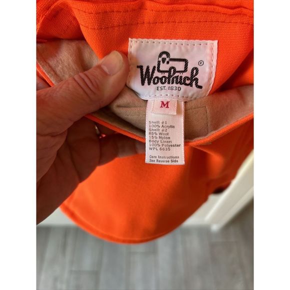 Vtg WOOLRICH Reversible Buffalo Plaid Mackinaw Orange Hunting Vest/Jacket M/L - Picture 4 of 10